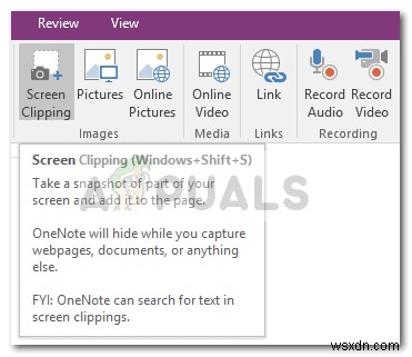 Windows 10でOneNoteの画面クリッピングショートカットを変更する方法