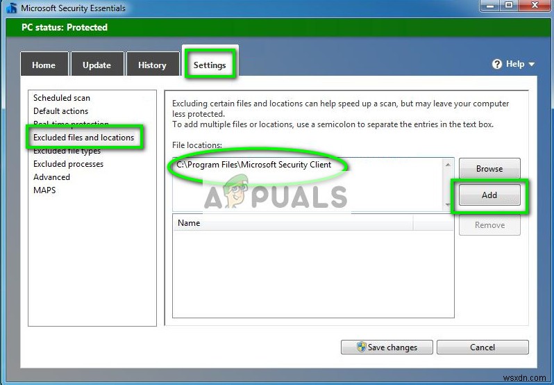 msseces.exeのCPU使用率が高くなる問題を修正する方法