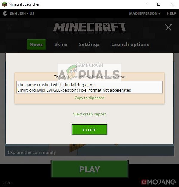 【解決法】Minecraftで「Pixel format not accelerated」エラーが発生したときの対処法