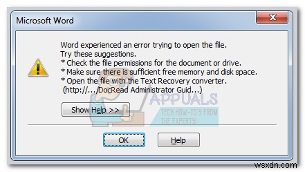【解決済み】Wordで「ファイルを開こうとするとエラーが発生しました」と表示される場合の対処法