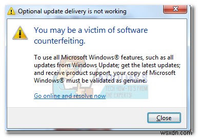 【Windows 7】「ソフトウェアの偽造の被害者になっている可能性があります」エラーの対処法