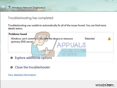 【解決法】Windowsがデバイスまたはリソースと通信できない(プライマリDNSサーバー)エラーの直し方