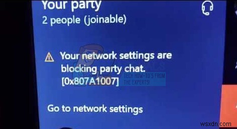 【Xbox】ネットワーク設定がパーティチャットをブロックするエラー（0x807a1007）の解決方法
