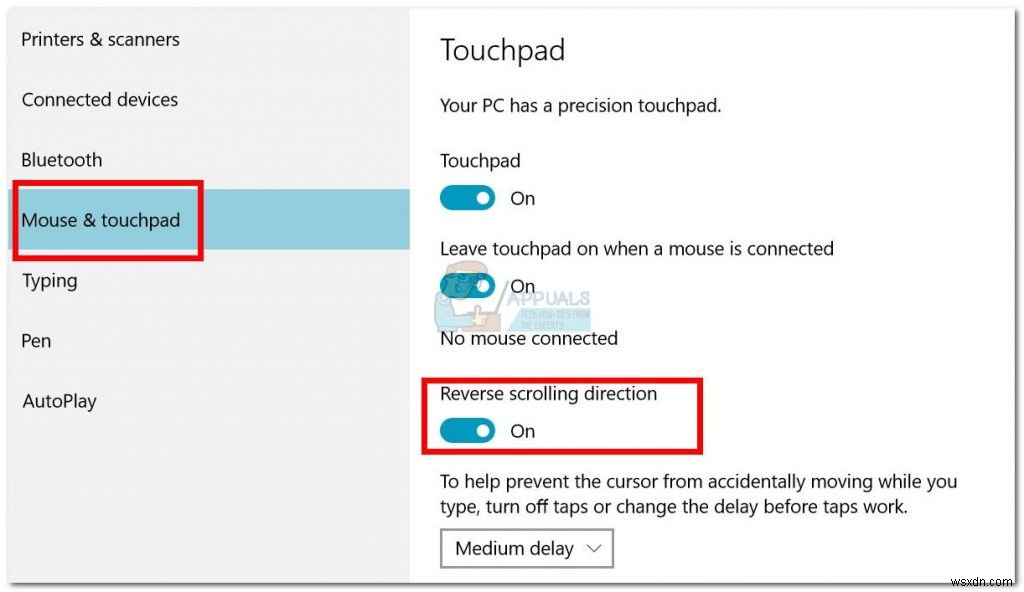 Windows 10でスクロール方向を反転させる3つの方法