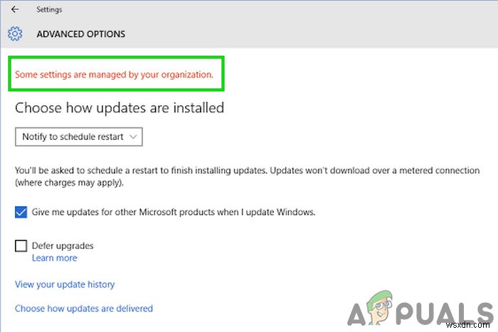 Windows 10で「一部の設定は組織によって管理されています」と表示される場合の対処法