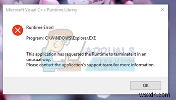 Windows 10で発生するMicrosoft Visual C++ランタイムライブラリエラーの修正方法