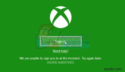 Xboxアプリのサインインエラー（0x409）0x80070002を解決する方法