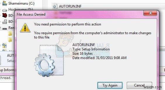 autorun.infの「アクセスが拒否されました」エラーを解決する5つの方法