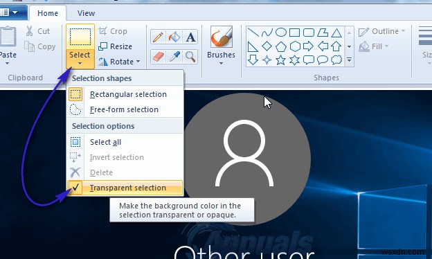 MSペイントで白い背景を透明にする方法
