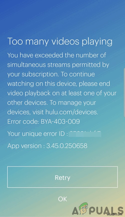 HuluのエラーBYA-403-009「動画の再生数が多すぎます」の原因と解決策