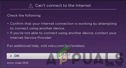 【修正方法】Rokuのエラーコード009「インターネットに接続できません」の解決策