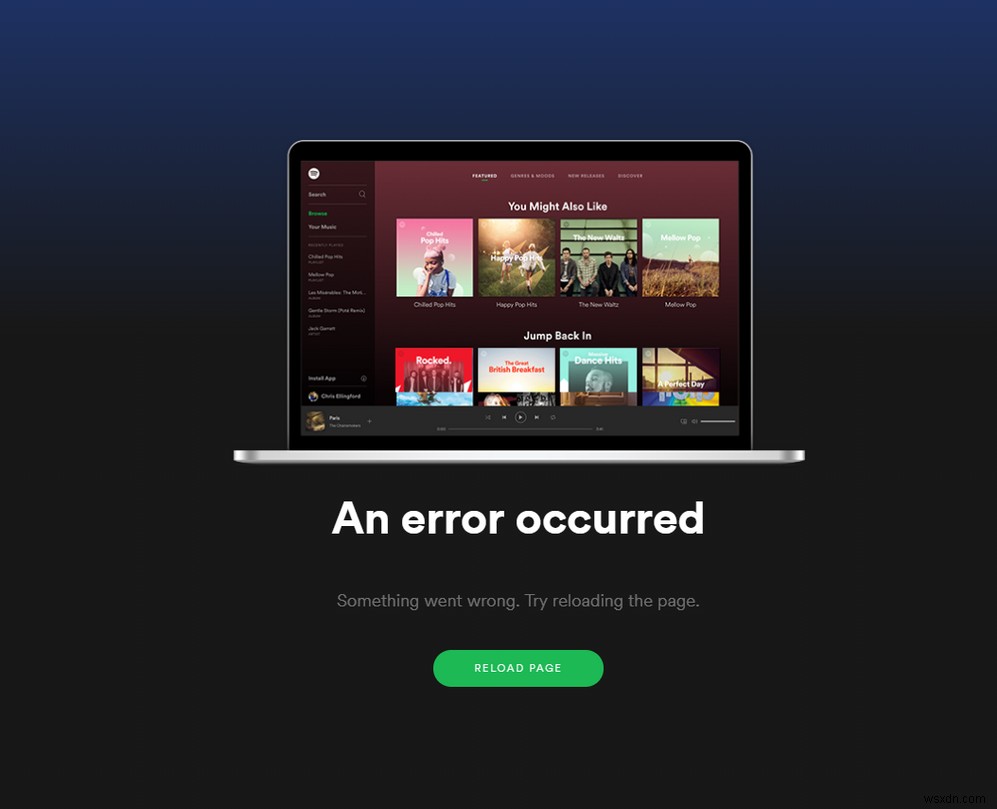 Spotify Webプレーヤーで「エラーが発生しました」と表示されたときの対処法