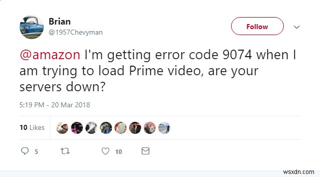 Amazonプライムビデオのエラーコード9074を解決する方法