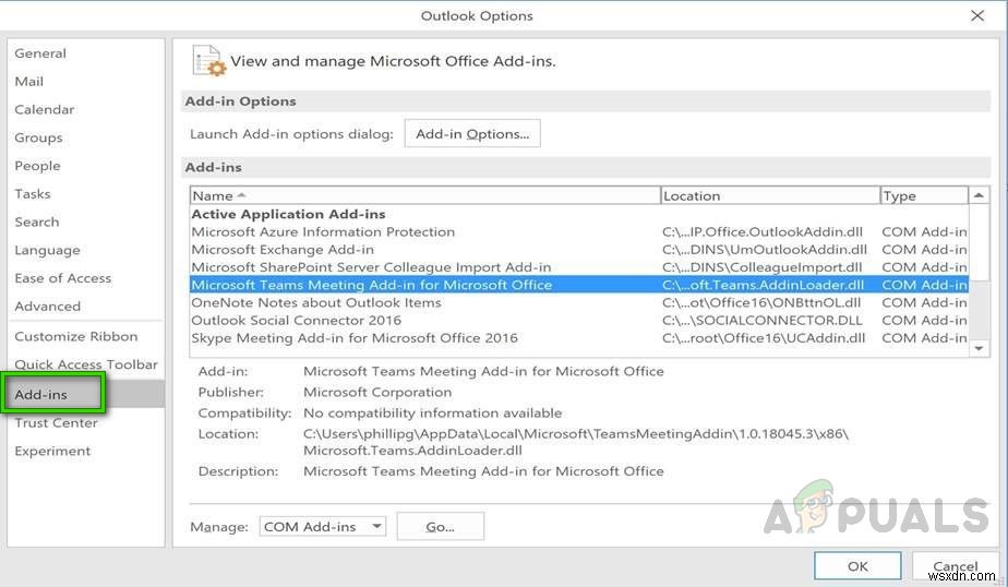 Windows 10でOutlookのMicrosoft Teamsアドインが表示されない問題を解決する方法