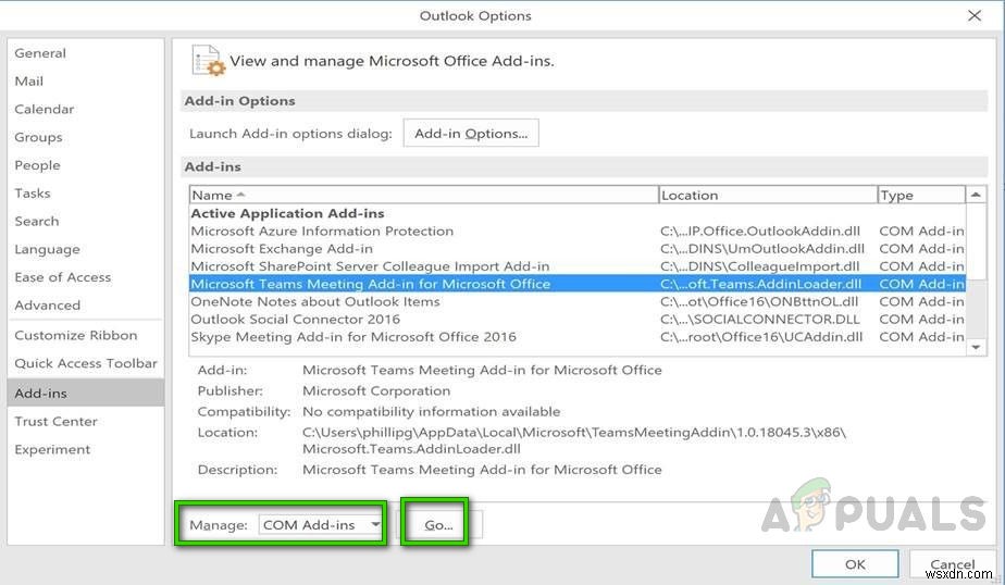 Windows 10でOutlookのMicrosoft Teamsアドインが表示されない問題を解決する方法