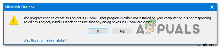 【解決】Outlookエラー「このオブジェクトの作成に使用されたプログラムはOutlookです」の直し方