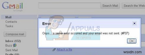 Gmailエラー#707「サーバーエラーが発生し、メールが送信されませんでした」の直し方
