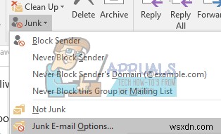 Outlook 2016でメールが迷惑メールフォルダに移動されるのを防ぐ方法