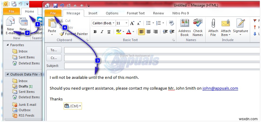 Outlook 2013/2016/2010で不在時の自動返信を設定する方法【アカウント別に解説】