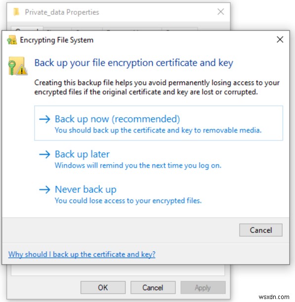 Windows 10でEFS(暗号化ファイルシステム)を使ってファイルやフォルダーを暗号化する方法