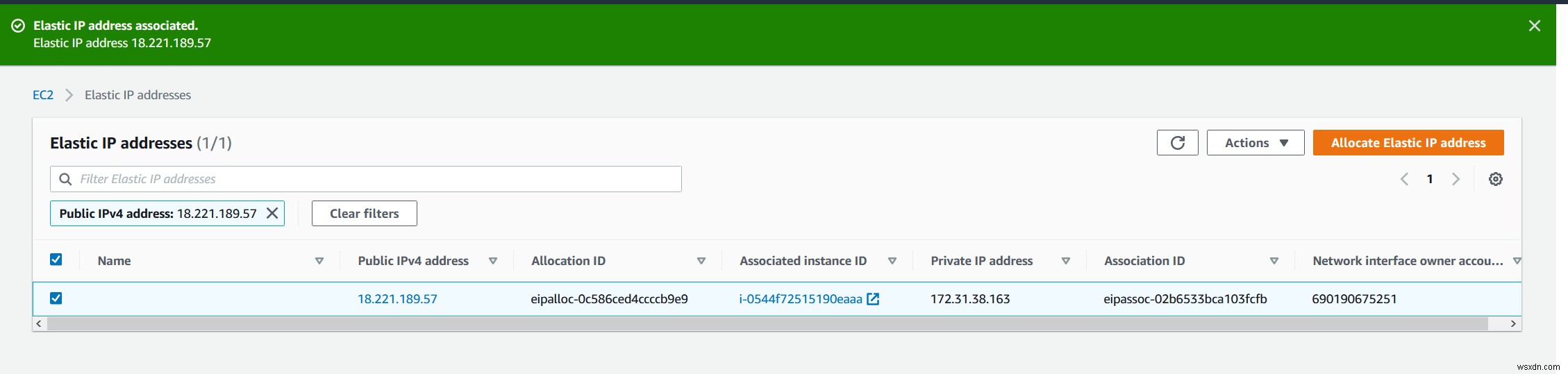 Amazon EC2インスタンスにElastic IPアドレスを割り当てる方法