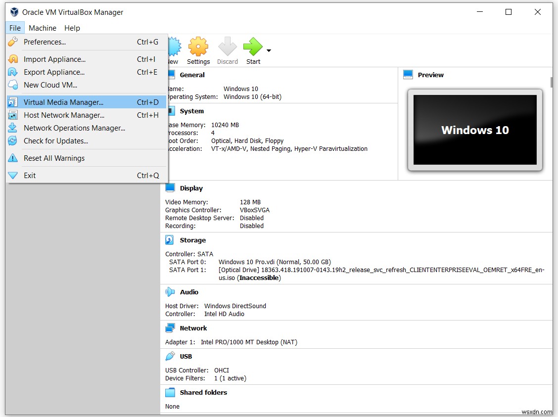 Oracle VM VirtualBoxの仮想メディアマネージャー(Virtual Media Manager)の使い方