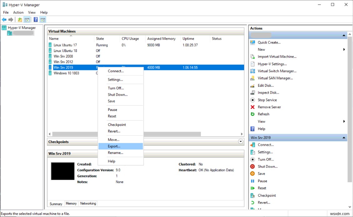 Hyper-V 2019で仮想マシンをエクスポート・インポートする完全ガイド