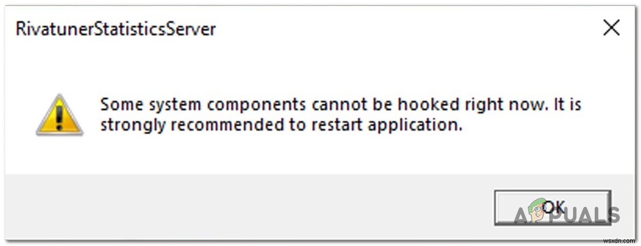 MSI Afterburnerで「一部のシステムコンポーネントは現在フックできません」と表示される場合の対処法