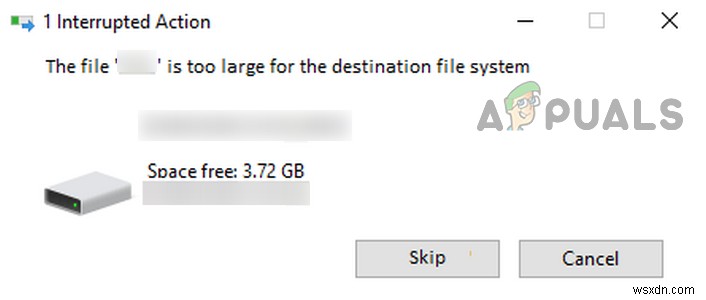 Windowsで「宛先のファイルシステムではファイルが大きすぎます」エラーを解決する方法