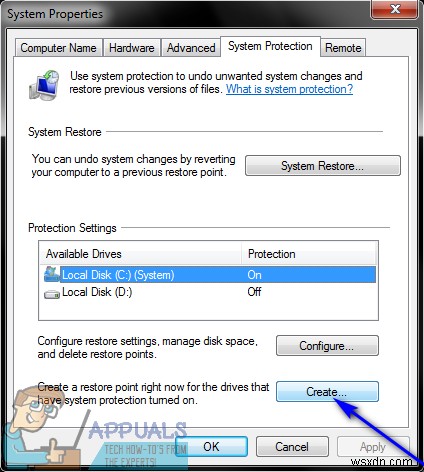 Windows 7/8/10でシステムの復元ポイントを作成する方法