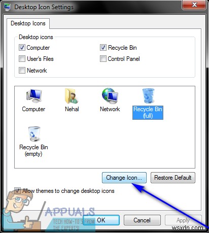 Windows 7 / 8 / 8.1 / 10でデスクトップのごみ箱アイコンを変更する方法
