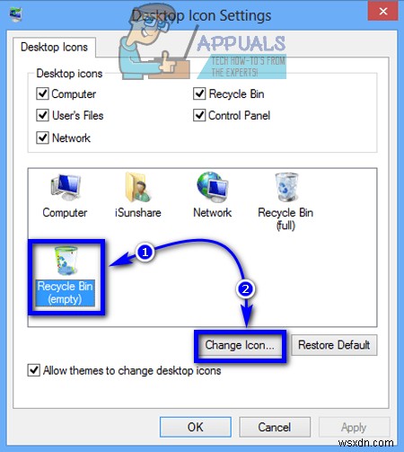 Windows 7 / 8 / 8.1 / 10でデスクトップのごみ箱アイコンを変更する方法