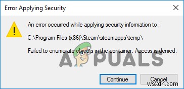 【Windows】「コンテナー内のオブジェクトの列挙に失敗しました」エラーを解決する2つの方法