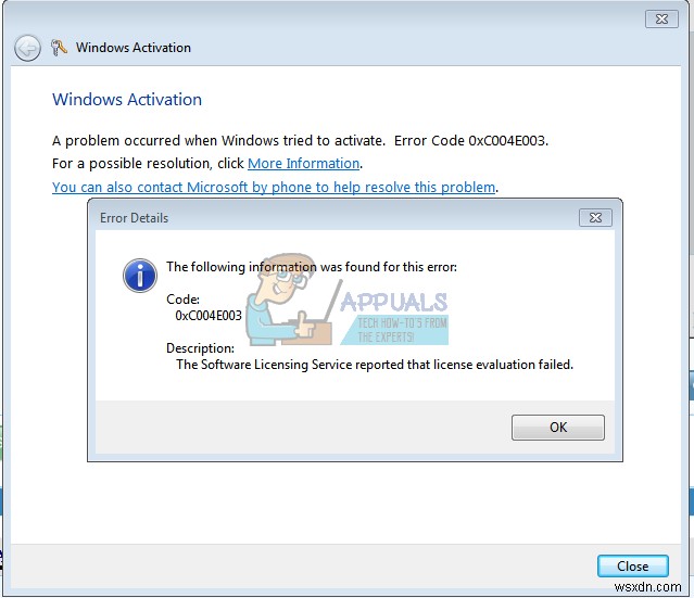 Windows 7のアクティベーションエラー0xC004E003の原因と解決方法