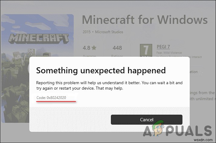 WindowsでMicrosoft Storeのエラーコード0x80242020が出たときの対処法