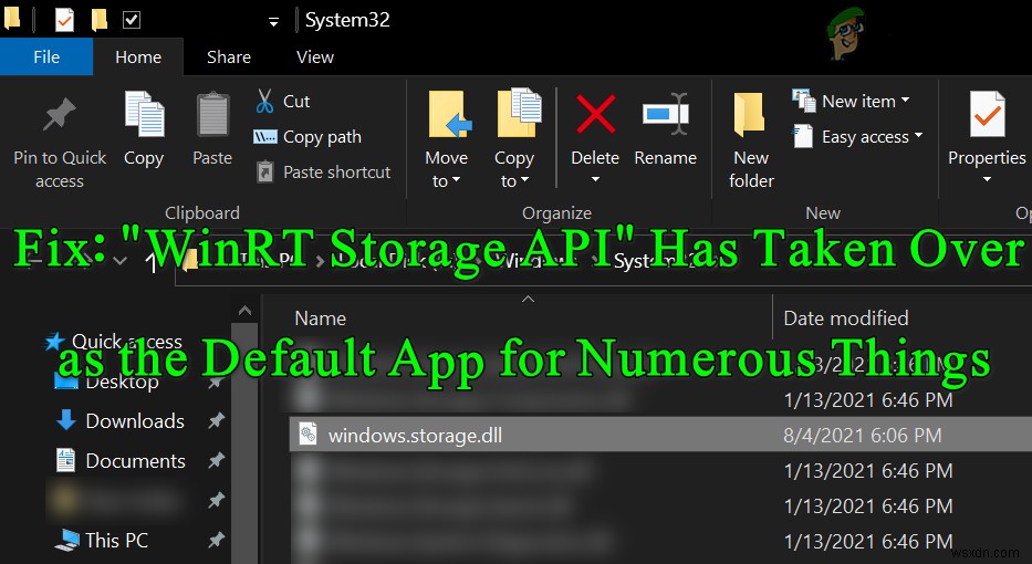 「WinRTストレージAPI」が既定のアプリとして引き継がれる問題の修正方法