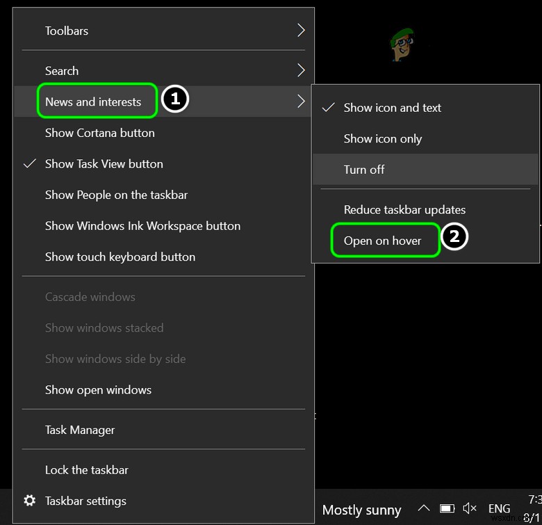 【Windows 10】タスクバーの天気・ニュース(ニュースと関心事項)を削除・無効化する方法
