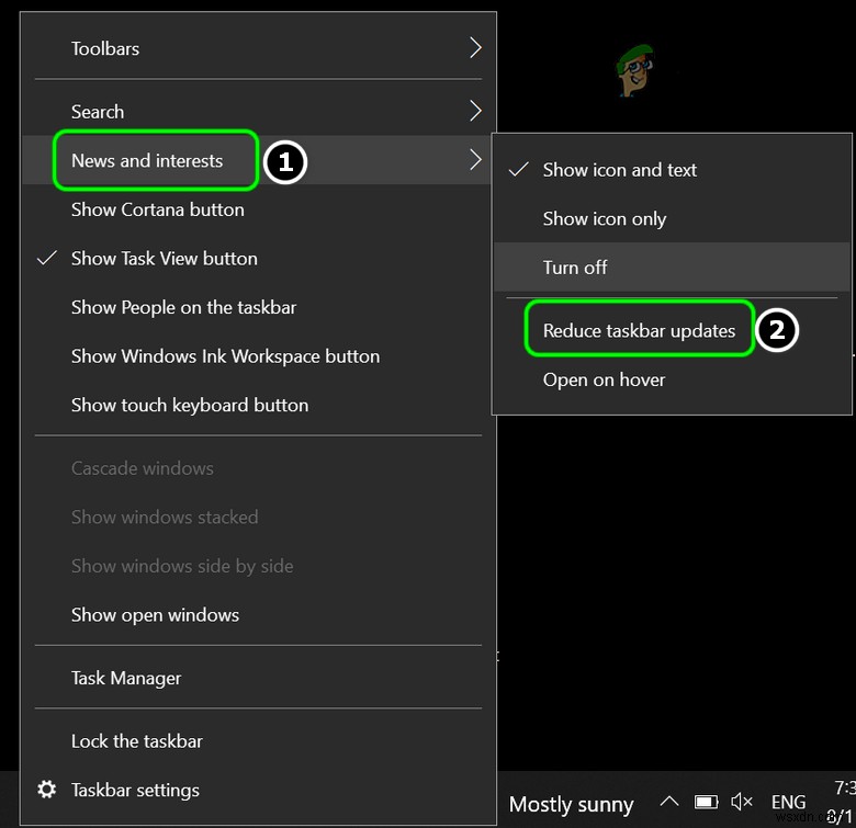 【Windows 10】タスクバーの天気・ニュース(ニュースと関心事項)を削除・無効化する方法