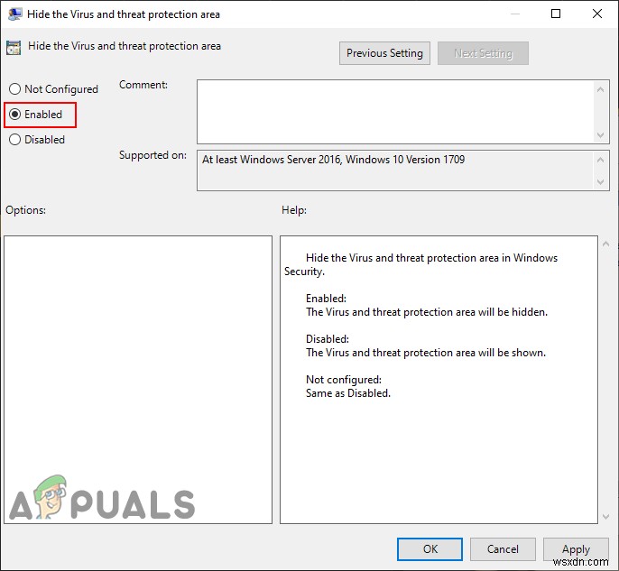 Windows 10で「ウイルスと脅威の防止」領域を非表示にする2つの方法