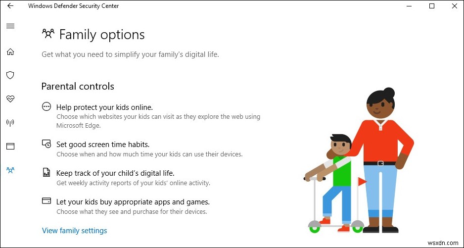 Windows 10でWindowsセキュリティの「ファミリー オプション」領域を非表示にする2つの方法