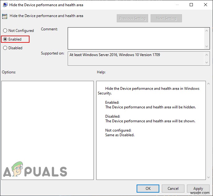 Windows 10で「デバイスのパフォーマンスと正常性」領域を非表示にする方法