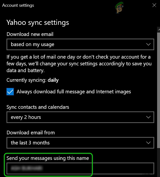 Windows 10のメールアプリで表示名(差出人名)を変更する方法