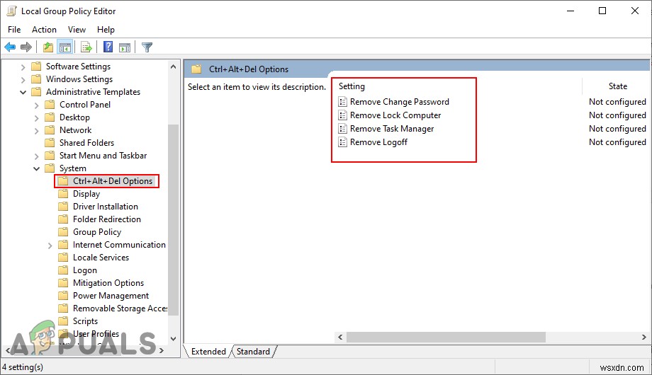 Windows 10でCtrl+Alt+Del画面からオプションを削除する方法