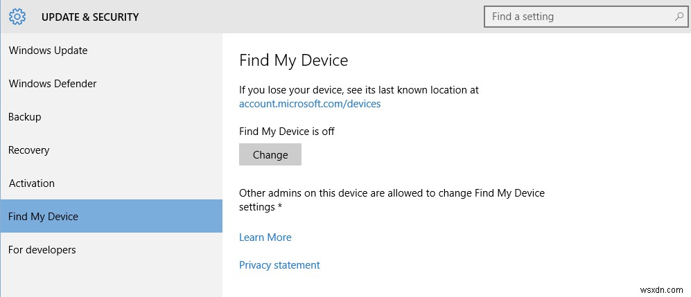 Windows 10で「デバイスの検索」を有効・無効にする3つの方法