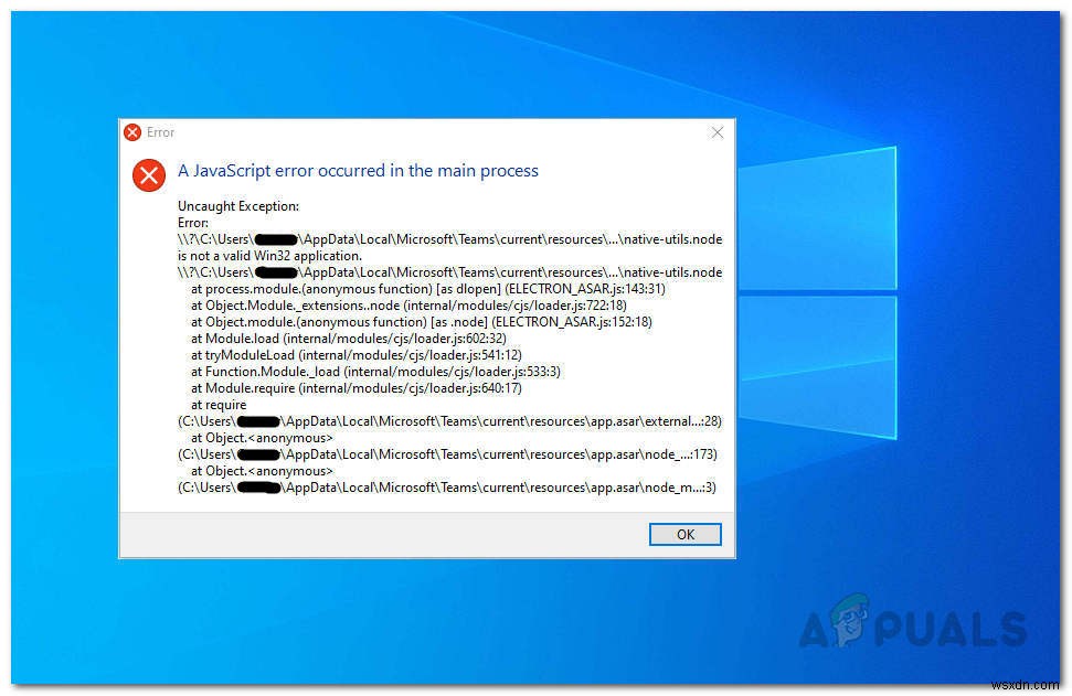 Windows 10のMicrosoft Teamsで発生するJavaScript例外エラーの原因と解決策