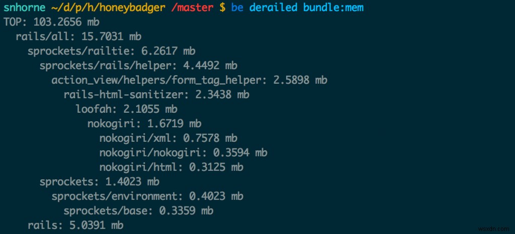 DerailedでRailsアプリのGem別メモリ使用量をプロファイリングする方法