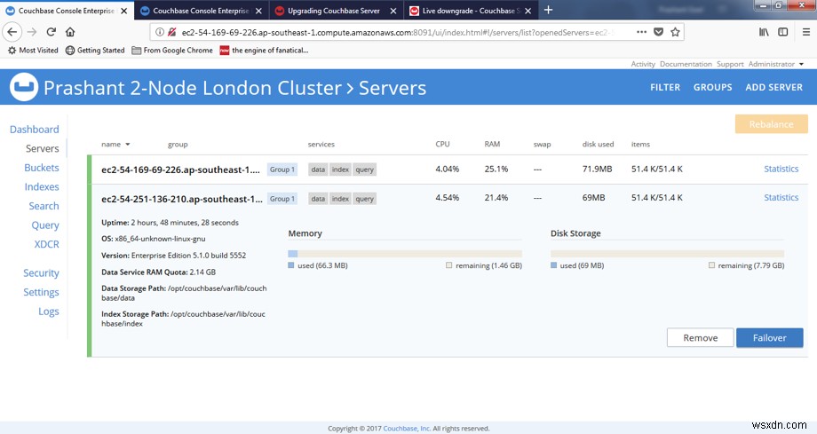 グレースフルフェイルオーバーとデルタリカバリーによるCouchbase Serverのローリングアップグレード完全ガイド