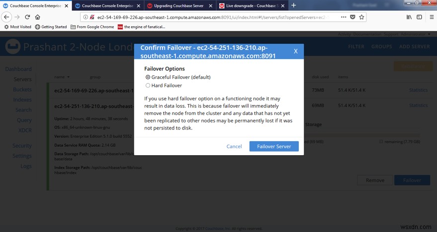 グレースフルフェイルオーバーとデルタリカバリーによるCouchbase Serverのローリングアップグレード完全ガイド