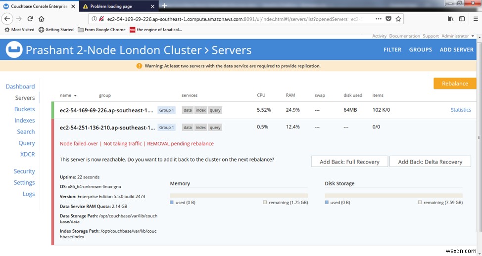 グレースフルフェイルオーバーとデルタリカバリーによるCouchbase Serverのローリングアップグレード完全ガイド