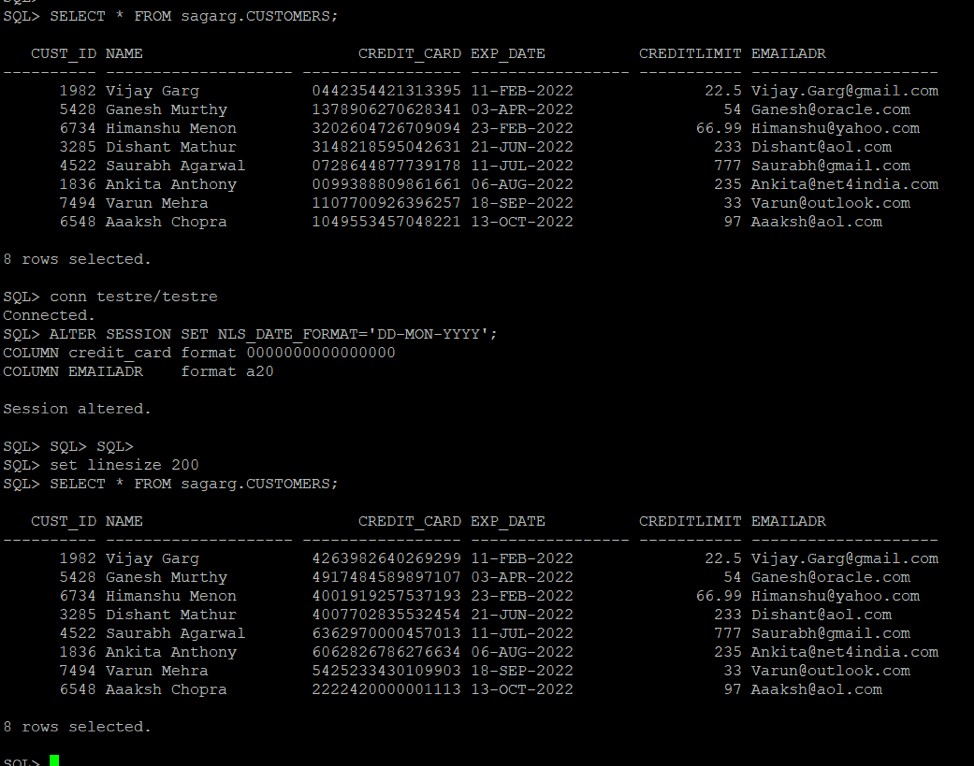 Oracle Data Redactionで機密データを保護する方法
